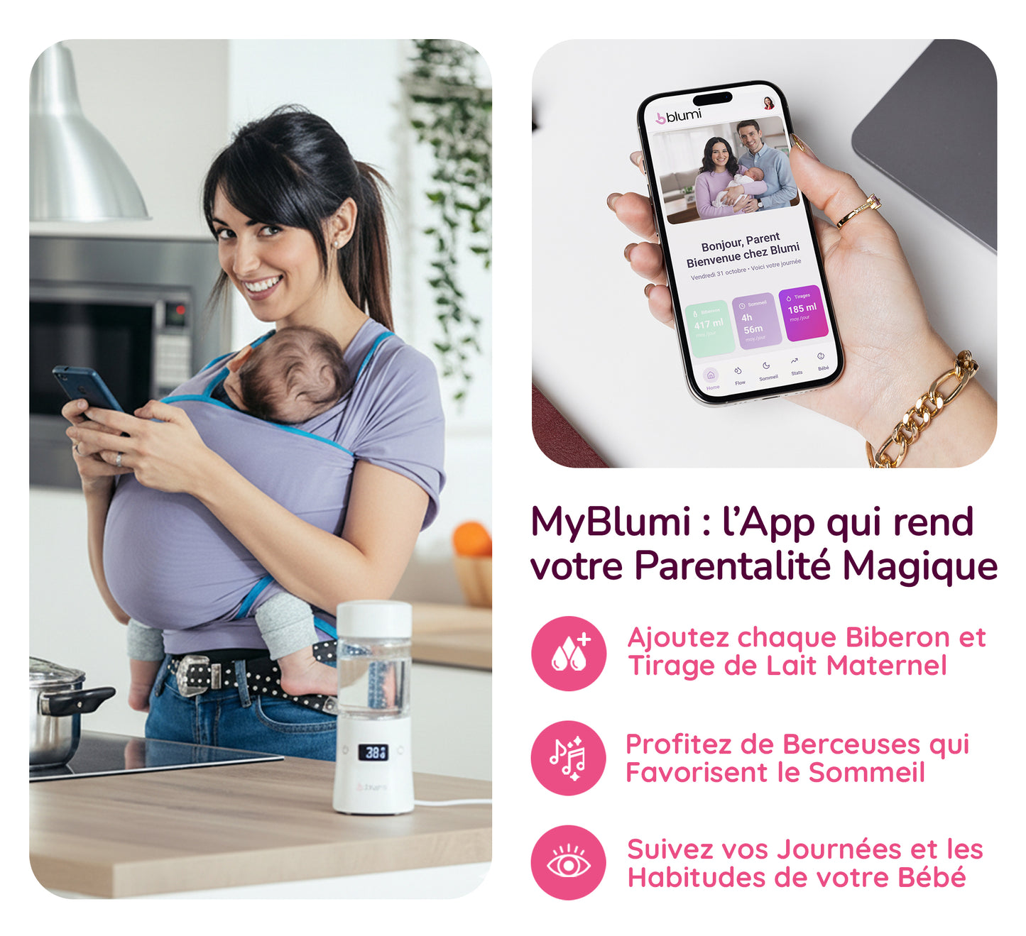 Blumi Magic Warmer : Le Chauffe-Biberon Nomade Sans fil Nomade Le + Puissant au Monde