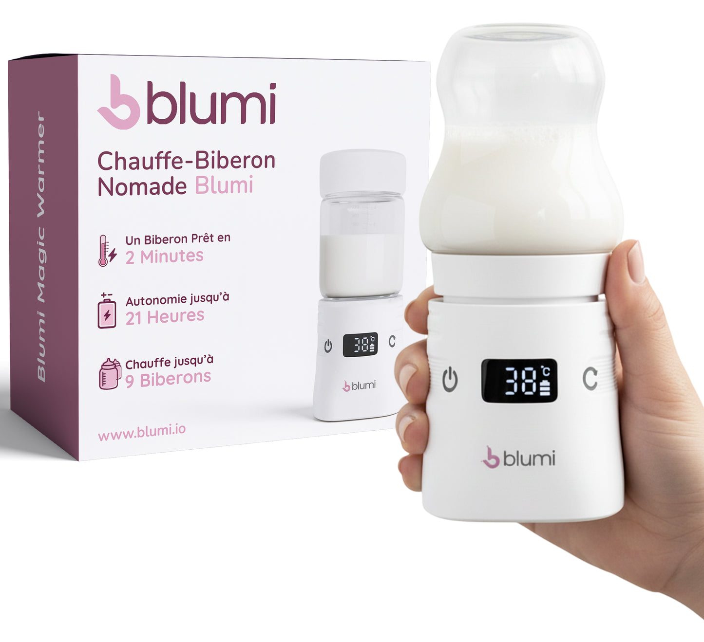 Blumi Magic Warmer : Le Chauffe-Biberon Nomade Sans fil Nomade Le + Puissant au Monde