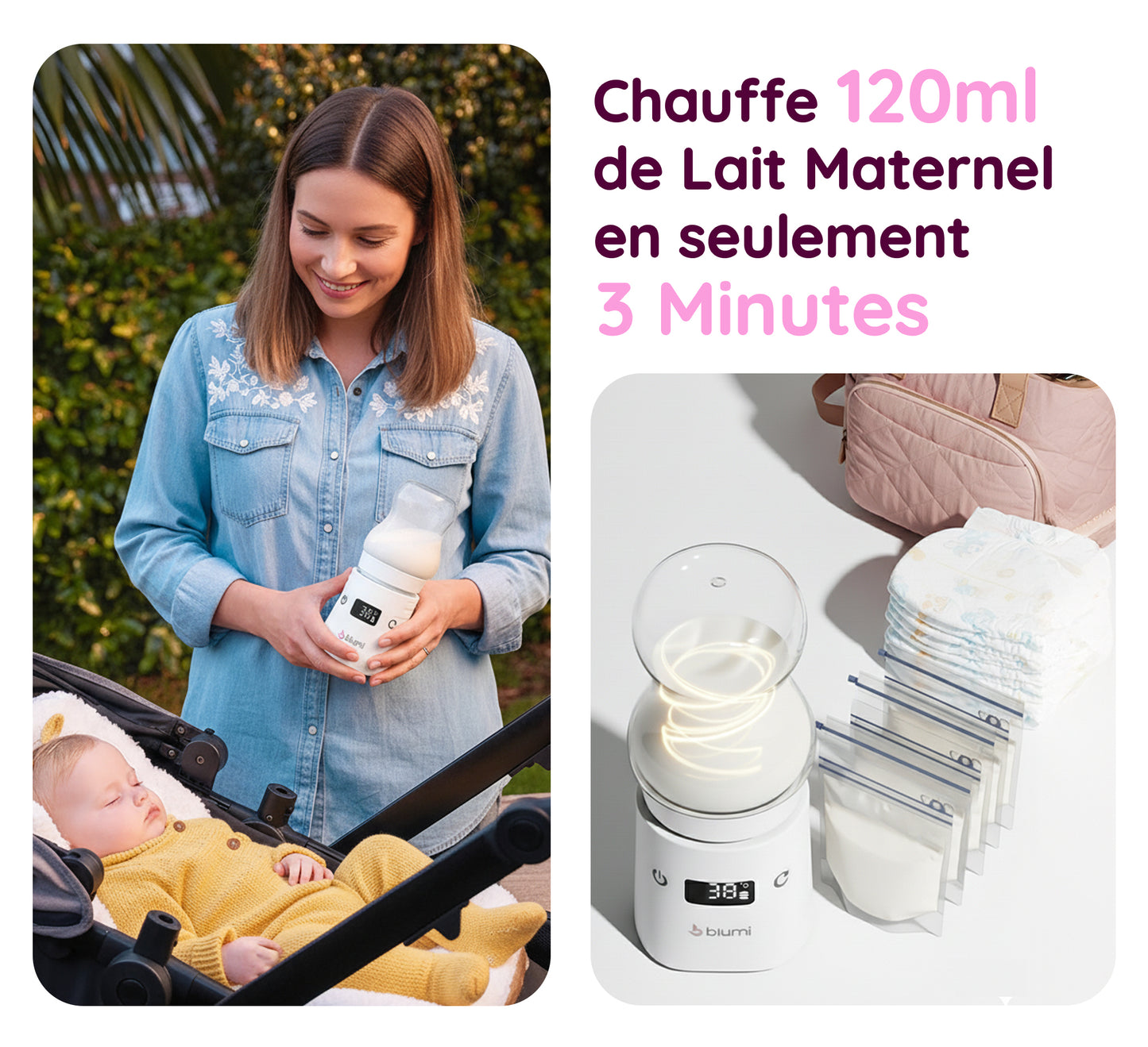 Blumi Magic Warmer : Le Chauffe-Biberon Nomade Sans fil Nomade Le + Puissant au Monde