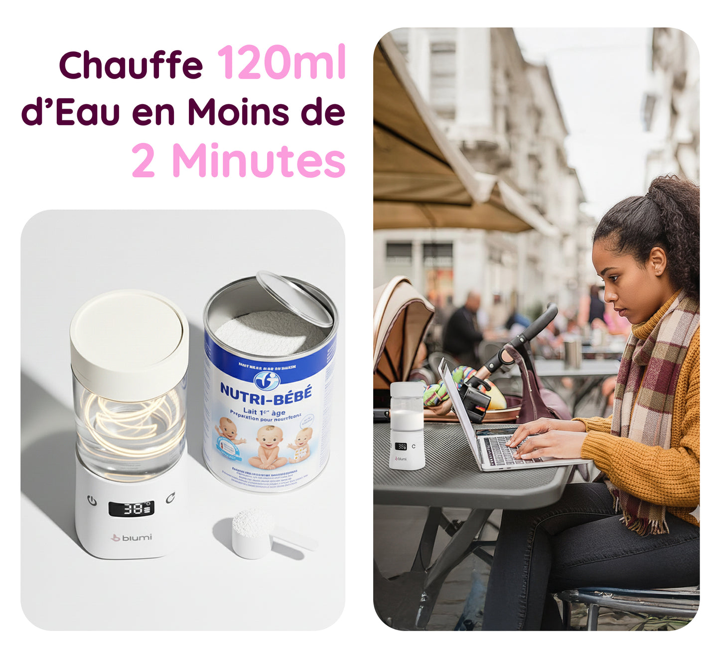 Blumi Magic Warmer : Le Chauffe-Biberon Nomade Sans fil Nomade Le + Puissant au Monde